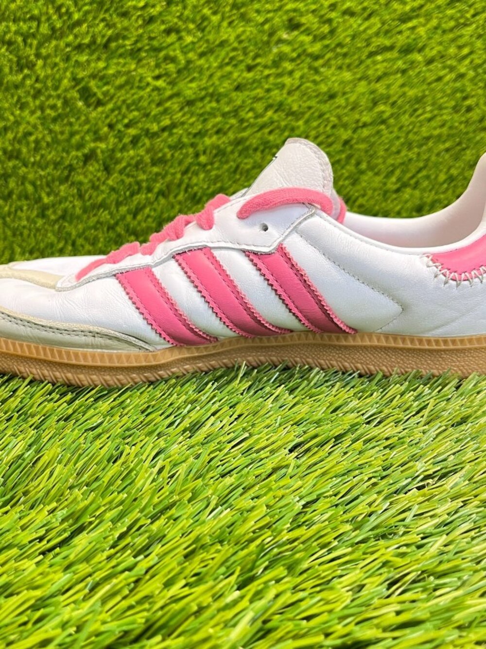 Adidas Samba OG Womens Size 9 White Pink Athletic Leather Walking Shoes Sneakers - Picture 2 of 10